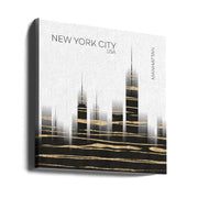 Urban Art NYC Skyline by Melanie Viola Square Canvas Print Art for Modern Home Decor. Decorate your office or living room with canvas artwork