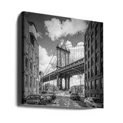 NYC Manhattan Bridge by Melanie Viola Square Canvas Print Art for Modern Home Decor. Decorate your office or living room with canvas artwork