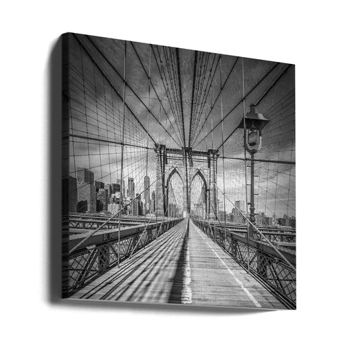 NYC Brooklyn Bridge by Melanie Viola Square Canvas Print Art for Modern Home Decor. Decorate your office or living room with canvas artwork