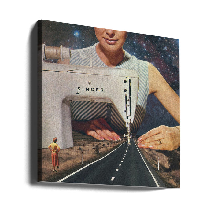 This Is How a Road Gets Made Square Canvas Art Print