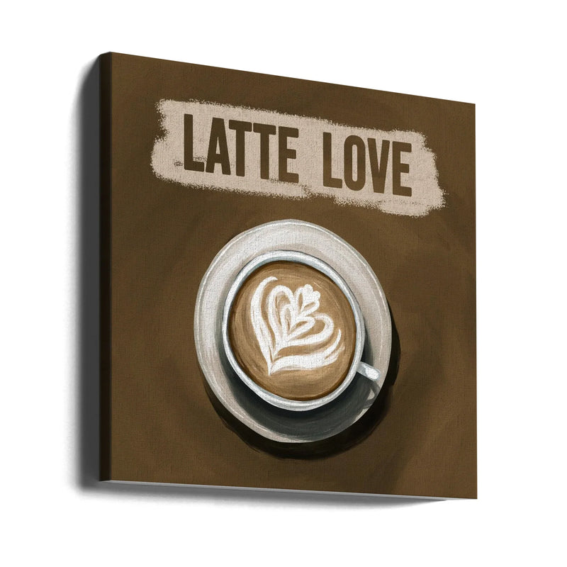 Latte Love by EMELIEmaria Square Canvas Print Art for Modern Home Decor. Decorate your office or living room with canvas artwork