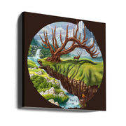 Father Deer by Alirıza ÇAKIR Square Canvas Print Art for Modern Home Decor. Decorate your office or living room with canvas artwork