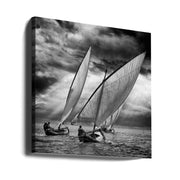 Sailboats and Light by Angel Villalba Square Canvas Print Art for Modern Home Decor. Decorate your office or living room with canvas artwork