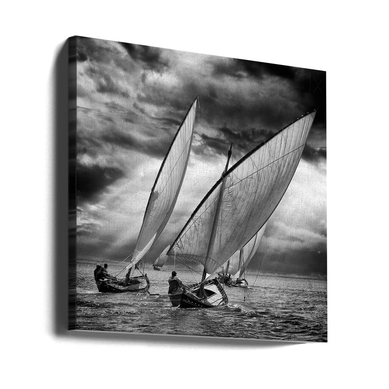 Sailboats and Light by Angel Villalba Square Canvas Print Art for Modern Home Decor. Decorate your office or living room with canvas artwork
