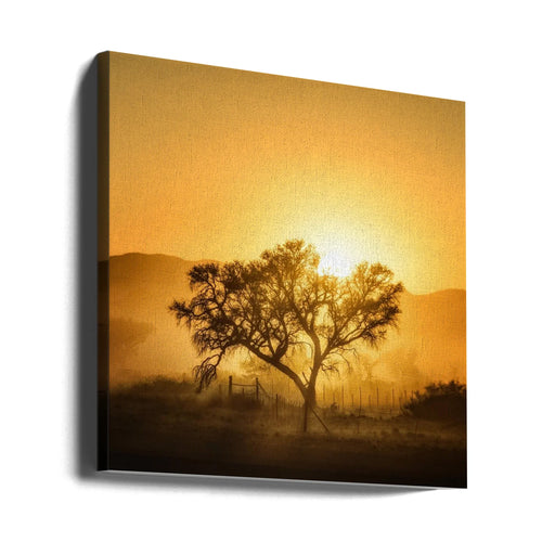 Golden Sunrise by Piet Flour Square Canvas Print Art for Modern Home Decor. Decorate your office or living room with canvas artwork