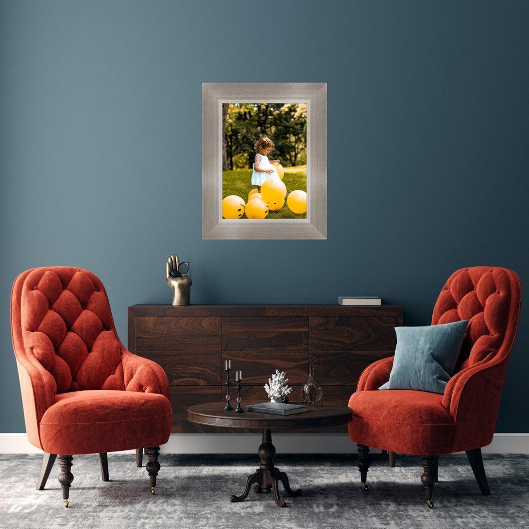 Pitcher Frame Moden Contemporary Silver Picture Frame Custom framing
