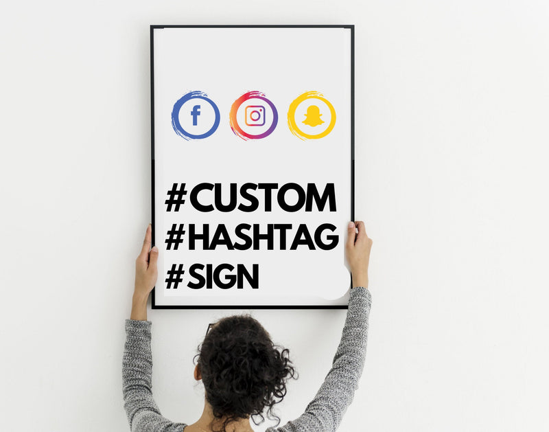 Customizable Hashtag Sign Custom Hashtag ArtFrame Decor