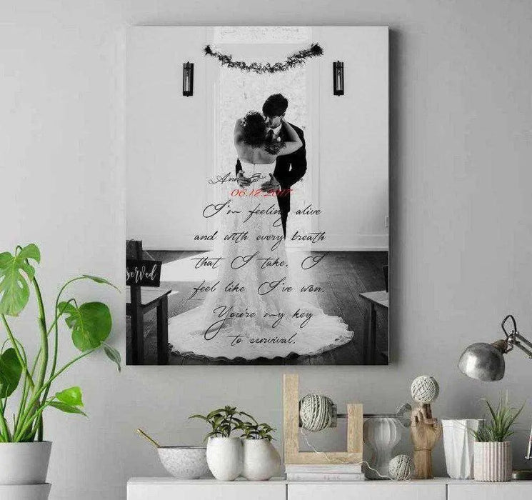 Custom personalized gift for wedding first dance song lyric wall art framed