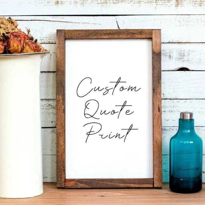 Framed Custom Text Sign Poster Free Design Options
