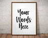 Custom text word art typography poem frame print