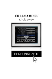 Custom Thin Blue Line Flag framed 11x14 : Promotion