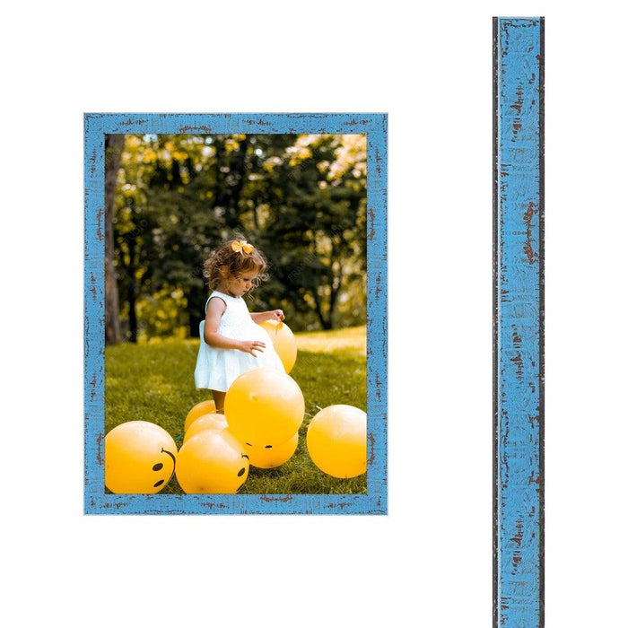 Distressed Blue Barnwood Picture Frame - Custom Framing - Modern Memory Design Picture frames - New Jersey Frame shop custom framing