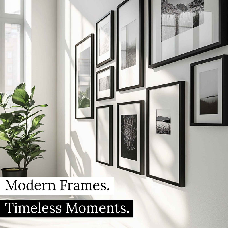 Modern Black 34x9 Picture Frame | 34 x 9 Poster Frame