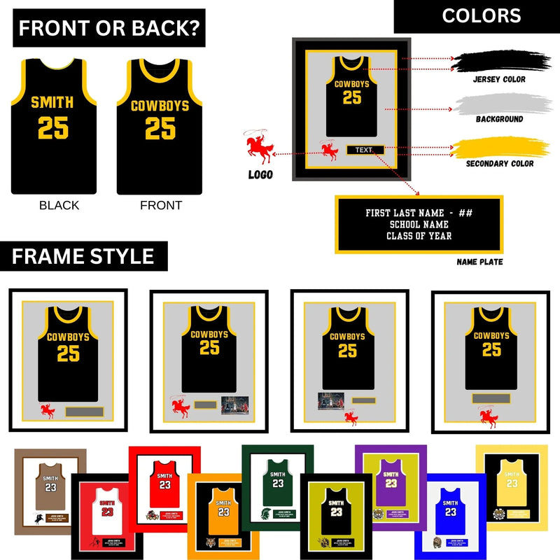High School Football Basketball Baseball Senior Jersey Frame