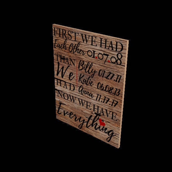 Family custom wall art First We Had Each Other Then We Had You