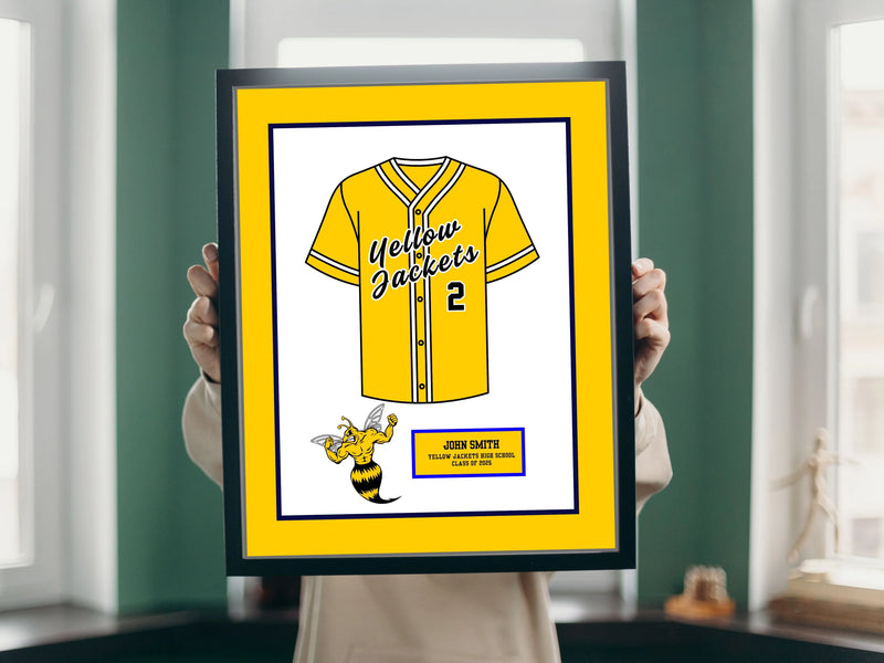 High School Football Basketball Baseball Senior Jersey Frame