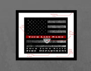 Firefighter thin red Line flag Fireman Sign Firefighter Gift