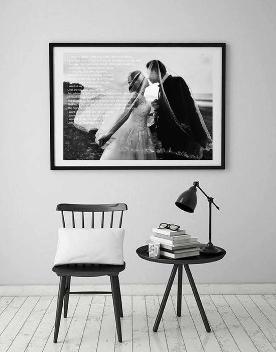 First dance song lyric Anniversary gift personalized wall art Frame canvas prints