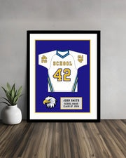 High School Lacrosse Senior Award Night Gift Idea - Jersey Frame Print