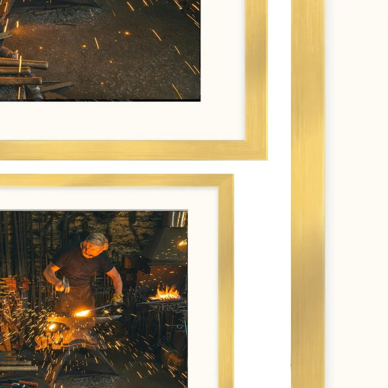 Modern Flat Lighting Gold Picture Frame  ModernMemoryDesign.com 