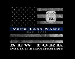 Framed NYPD Thin Blue Line Flag Customized Police officer gift Art Picture Frame Store New Jersey