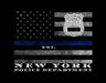 Framed NYPD Thin Blue Line Flag Customized Police officer gift Art