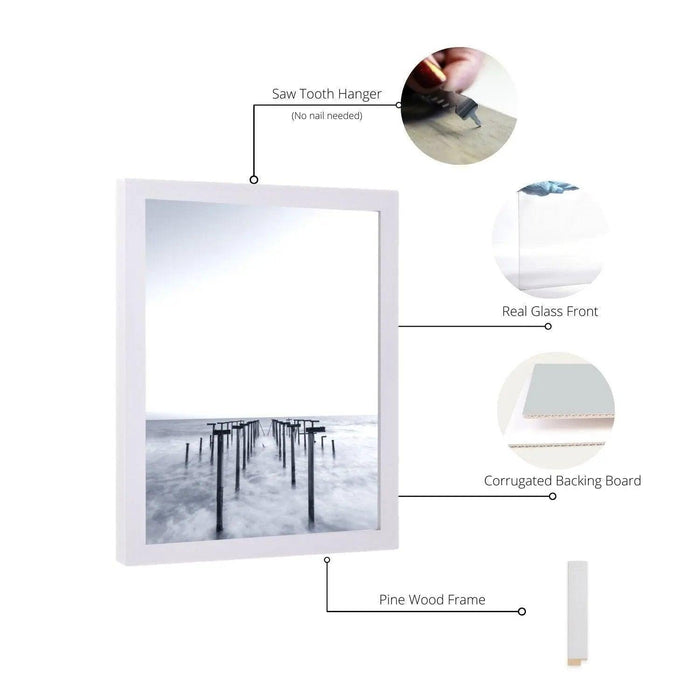 10x44 White Picture Frame For 10 x 44 Poster, Art & Photo