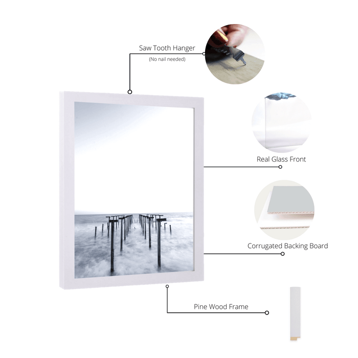 15x9 White Picture Frame For 15 x 9 Poster, Art & Photo