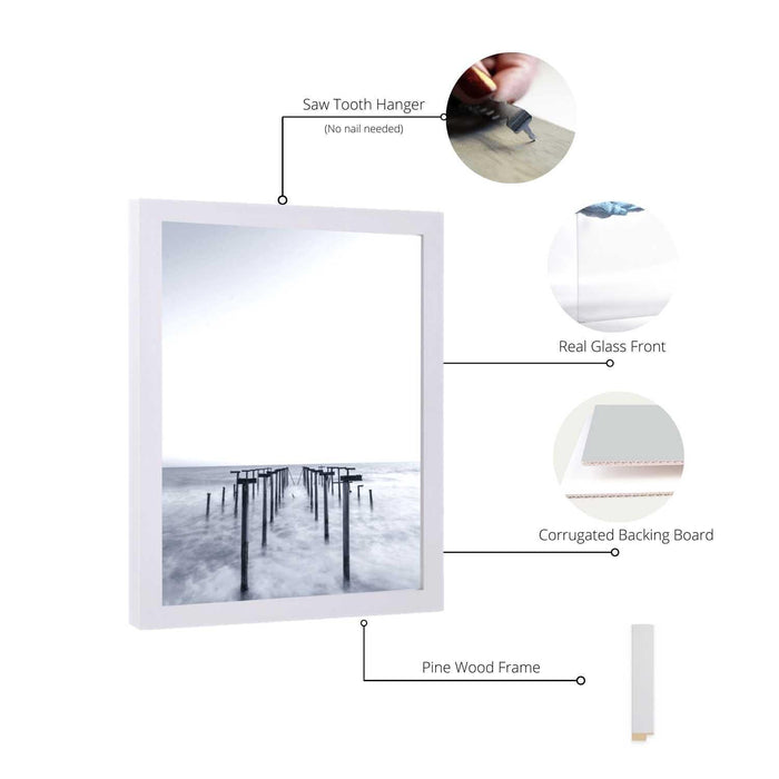 8x30 White Picture Frame For 8 x 30 Poster, Art & Photo