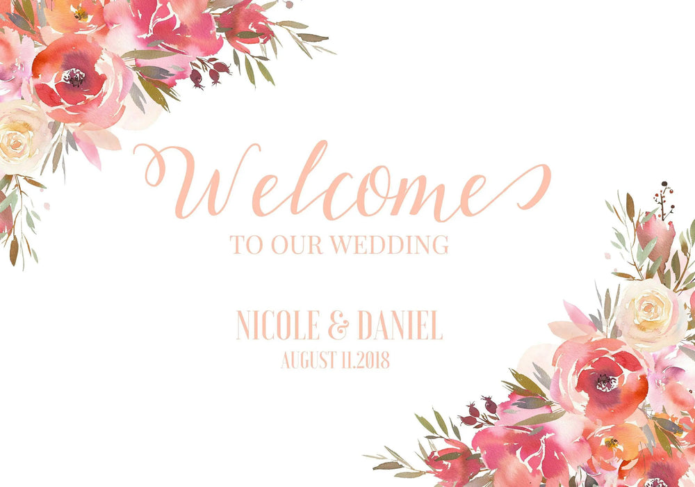 Gold Ornate Wedding Welcome sign Ornate Frame personalized name signs