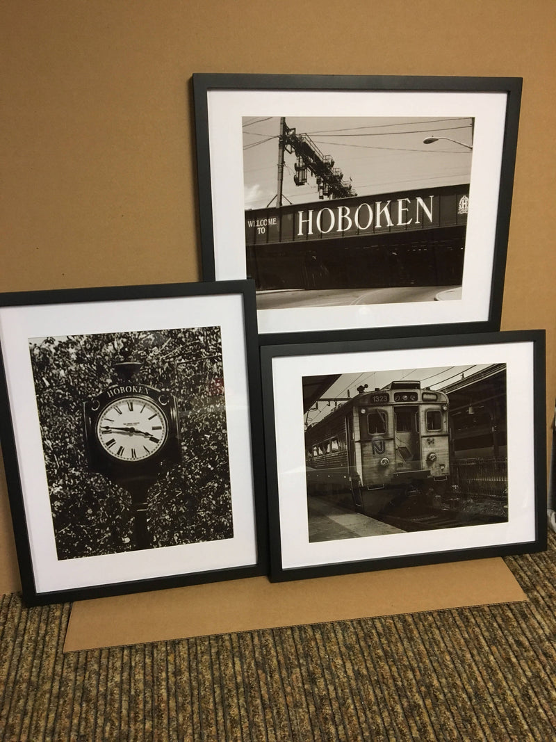 Hoboken nj framed wall Art poster print Set of 3