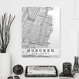 Hoboken map Wall Art Print Framed  Hoboken New Jersey art