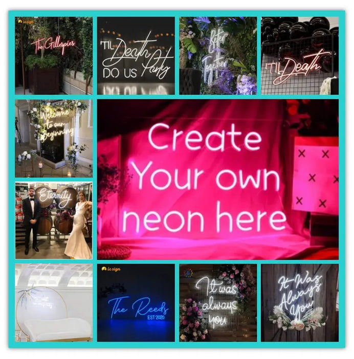 Custom Neon Sign Light Wedding Neon Signs LastName Decorations Personalized