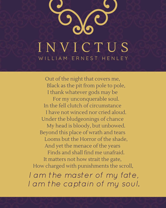 Invictus Poem framed art print by William Ernest