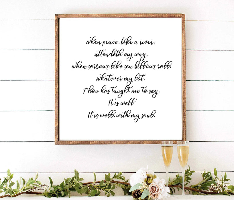 It is Well with My Soul  Rustic Signs framed wall art