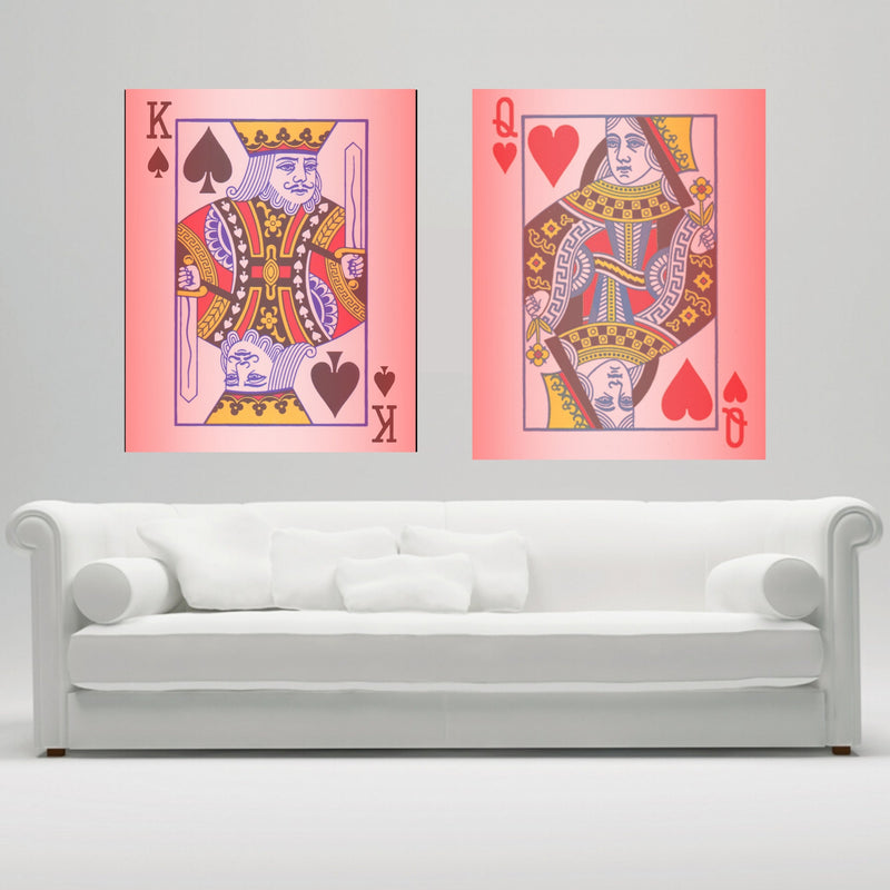 King and Queen Wall Art Canvas print Royal pair Poker art Wedding gift