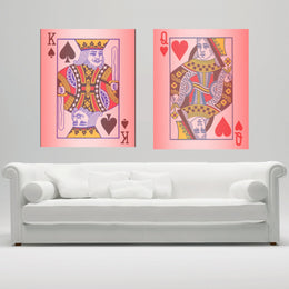 King and Queen Wall Art Canvas print Royal pair Poker art Wedding gift