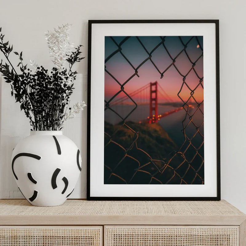 Golden Gate Caged Framed Art David George | Home or Office Art