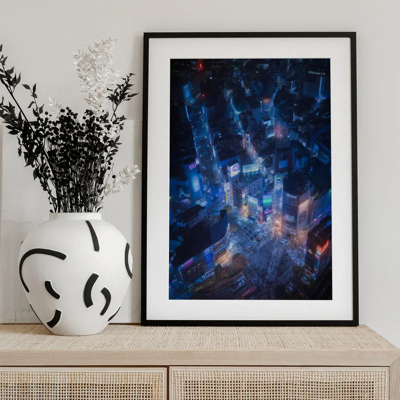 Flying Shibuya Framed Art Javier de la Torre | Home or Office Art