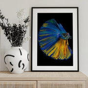 Yellow &amp; Blue Framed Art Andi Halil | Home or Office Art