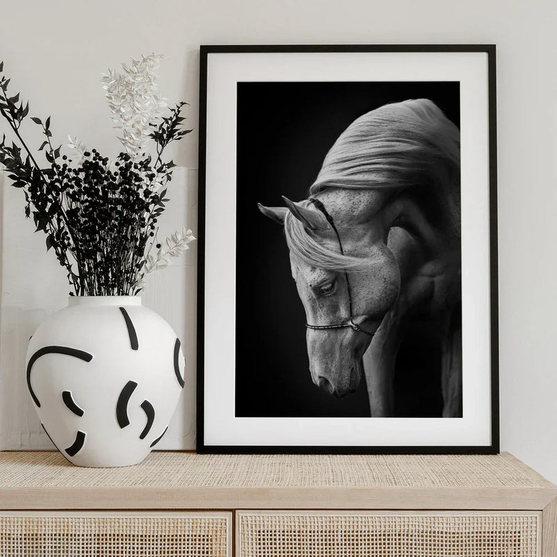 white stallion Framed Art Ulrike Leinemann | Home or Office Art