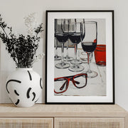 Still Life With Red Glasses - Treechild Framed Art | Home or Office Art