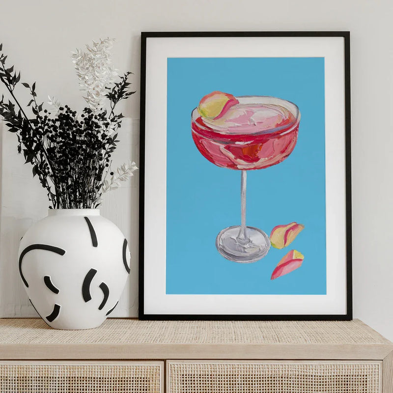 Sparkling Rose Gin Cocktail - Alice Straker Framed Art | Home or Office Art