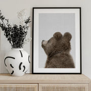 Peekaboo Baby Bear Back Framed Art Lola Peacock | Home or Office Art