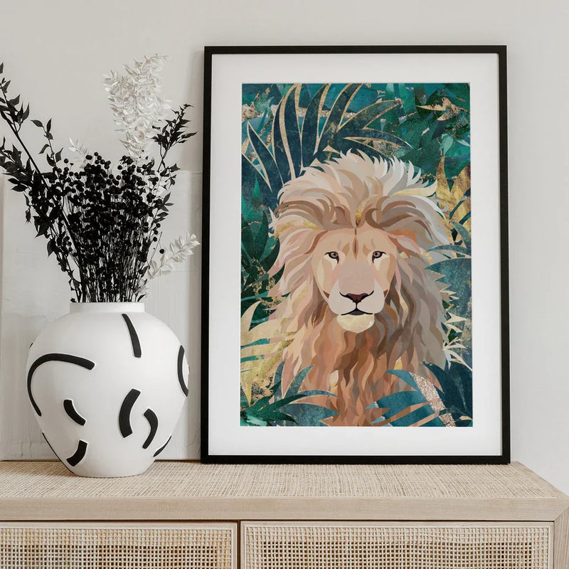 Lion Jungle 2 Framed Art Sarah Manovski | Home or Office Art