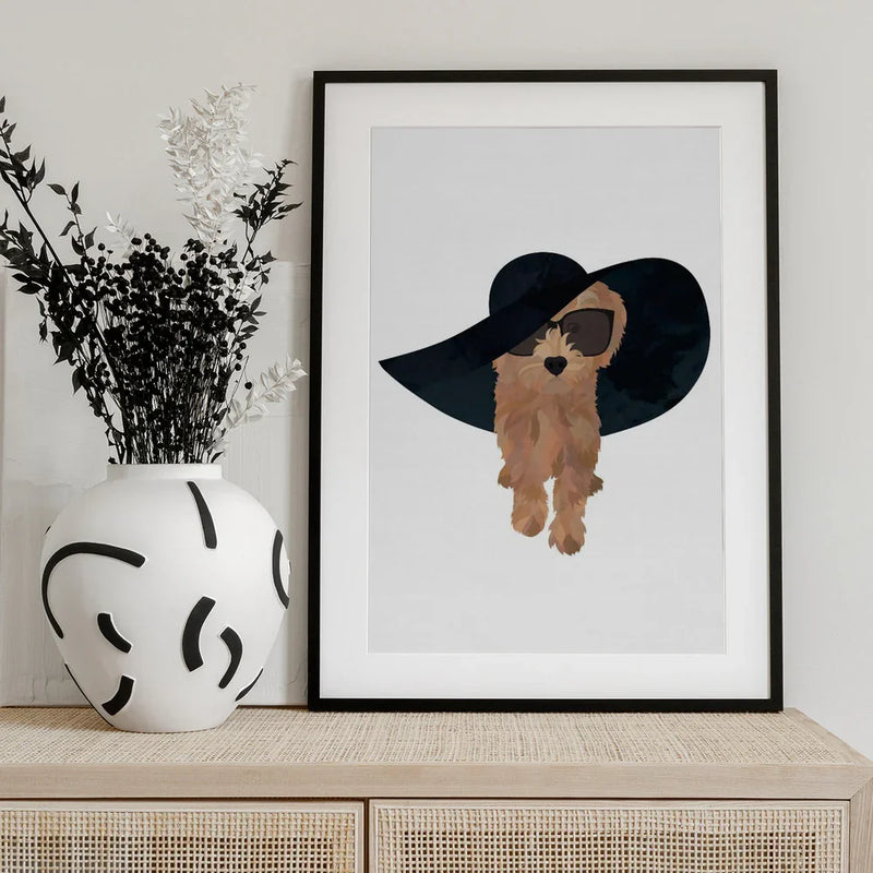Cockapoo Sun Hat Framed Art Sarah Manovski | Home or Office Art
