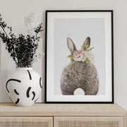 Floral Bunny Back Framed Art Lola Peacock | Home or Office Art