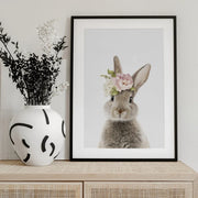 Floral Bunny Framed Art Lola Peacock | Home or Office Art