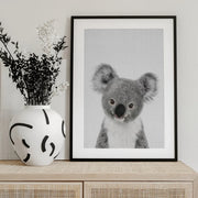 Peekaboo Baby Koala Framed Art Lola Peacock | Home or Office Art