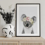 Floral Baby Koala Framed Art Lola Peacock | Home or Office Art